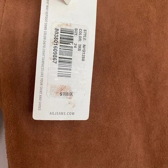 NWT AG Adriano Goldschmied The Legging Super Skinny Womens Size 24 Lamb Leather - Picture 5 of 8